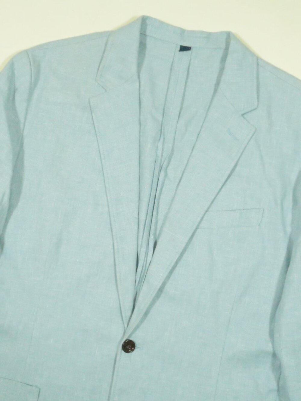 J Crew Thompson Linen Blazer Mens 44R Blue Unstructured Sharkskin 2B 2V